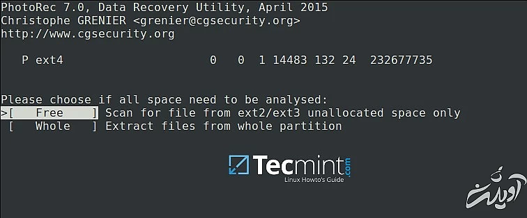 Choose Filesystem to Analyze